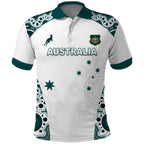 Custom Australia Rugby 2026 Polo Shirt Go Wallabies Aboriginal Pattern White Version - Aussie Hoodie