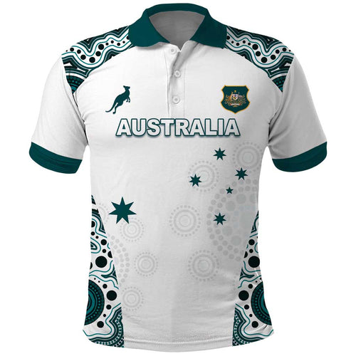 Custom Australia Rugby 2026 Polo Shirt Go Wallabies Aboriginal Pattern White Version - Aussie Hoodie