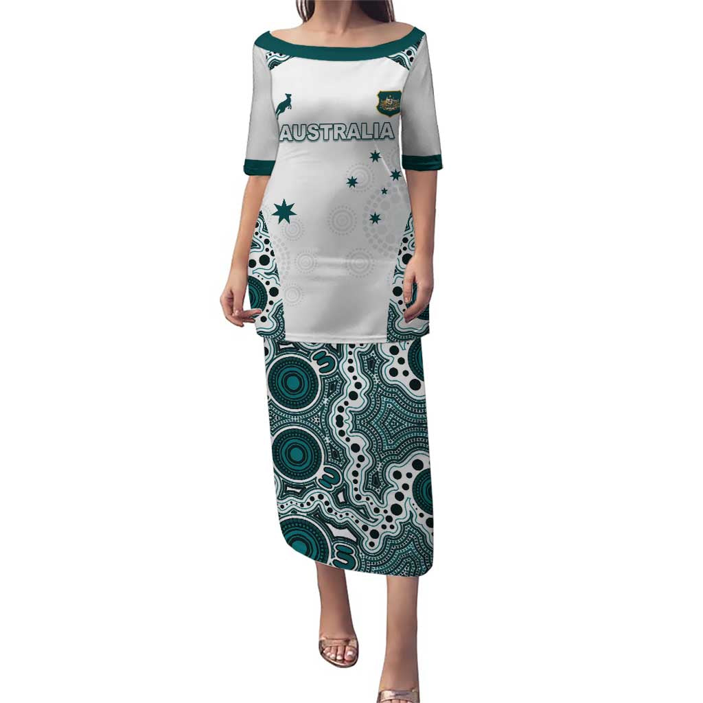 Custom Australia Rugby 2026 Puletasi Go Wallabies Aboriginal Pattern White Version - Aussie Hoodie