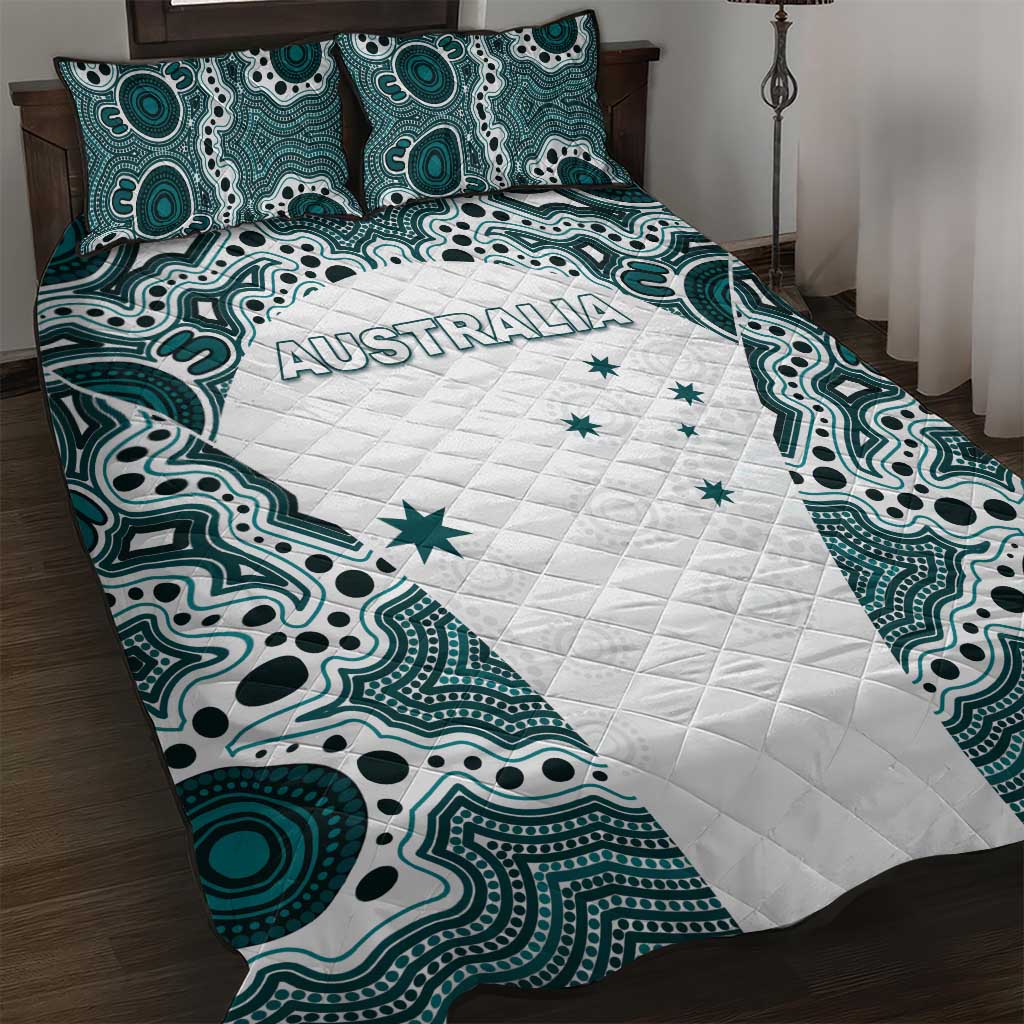 Australia Rugby 2026 Quilt Bed Set Go Wallabies Aboriginal Pattern White Version - Aussie Hoodie