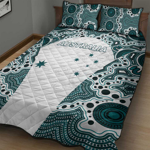 Australia Rugby 2026 Quilt Bed Set Go Wallabies Aboriginal Pattern White Version - Aussie Hoodie