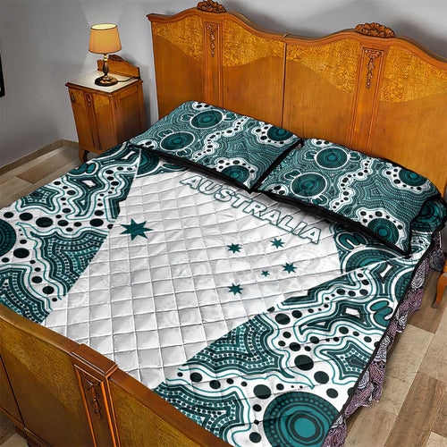 Australia Rugby 2026 Quilt Bed Set Go Wallabies Aboriginal Pattern White Version - Aussie Hoodie