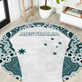 Australia Rugby 2026 Round Carpet Go Wallabies Aboriginal Pattern White Version - Aussie Hoodie