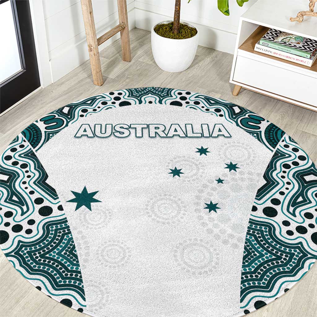 Australia Rugby 2026 Round Carpet Go Wallabies Aboriginal Pattern White Version - Aussie Hoodie