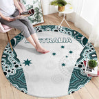 Australia Rugby 2026 Round Carpet Go Wallabies Aboriginal Pattern White Version - Aussie Hoodie
