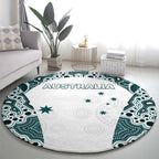 Australia Rugby 2026 Round Carpet Go Wallabies Aboriginal Pattern White Version - Aussie Hoodie