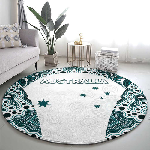 Australia Rugby 2026 Round Carpet Go Wallabies Aboriginal Pattern White Version - Aussie Hoodie