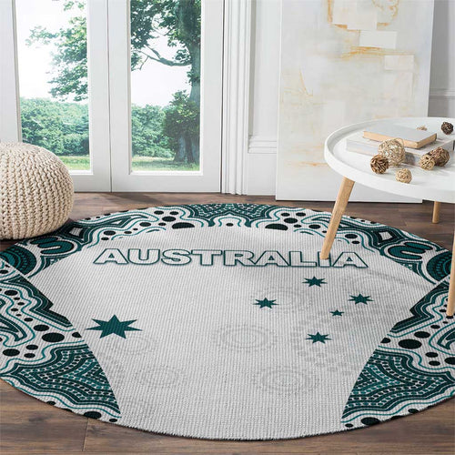 Australia Rugby 2026 Round Carpet Go Wallabies Aboriginal Pattern White Version - Aussie Hoodie
