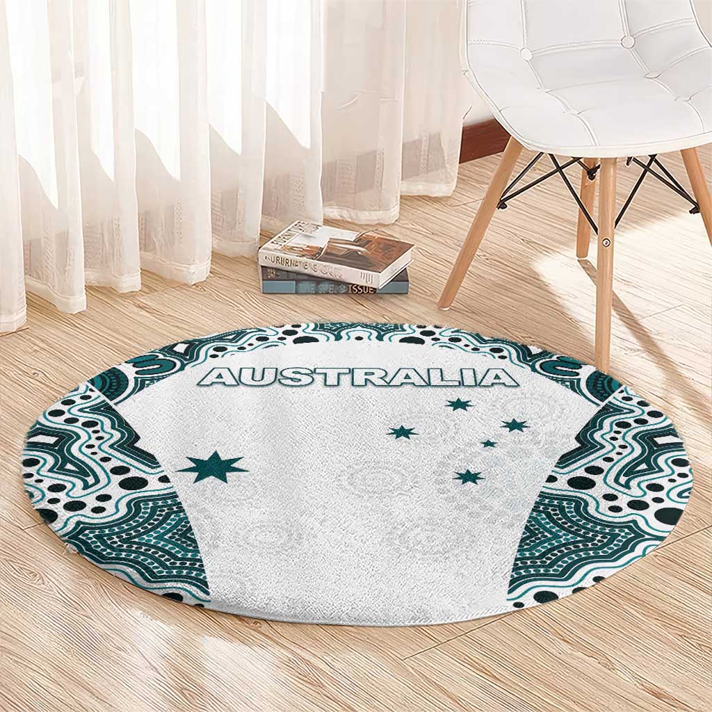Australia Rugby 2026 Round Carpet Go Wallabies Aboriginal Pattern White Version - Aussie Hoodie