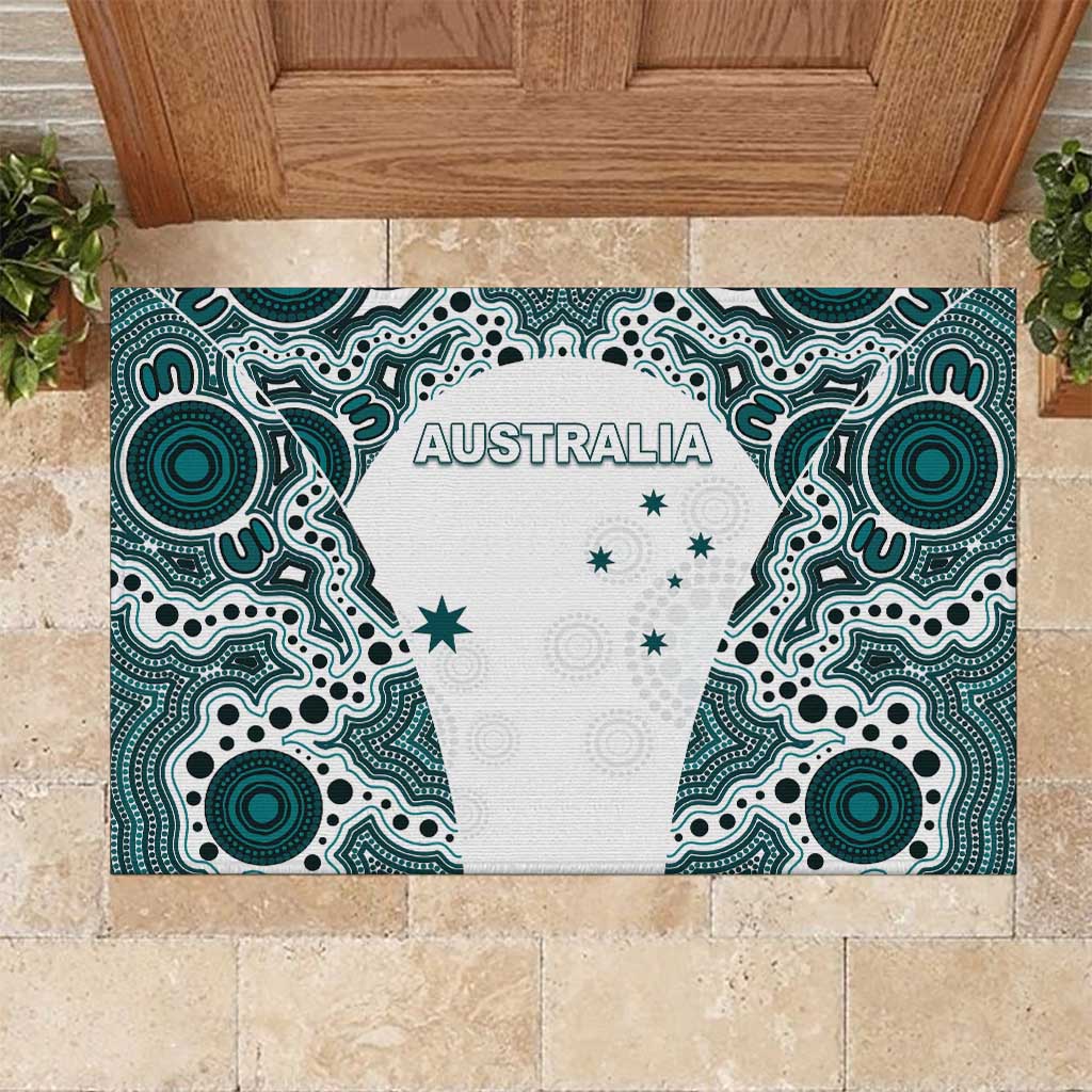 Australia Rugby 2026 Rubber Doormat Go Wallabies Aboriginal Pattern White Version - Aussie Hoodie