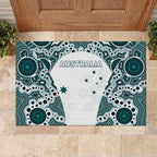 Australia Rugby 2026 Rubber Doormat Go Wallabies Aboriginal Pattern White Version - Aussie Hoodie