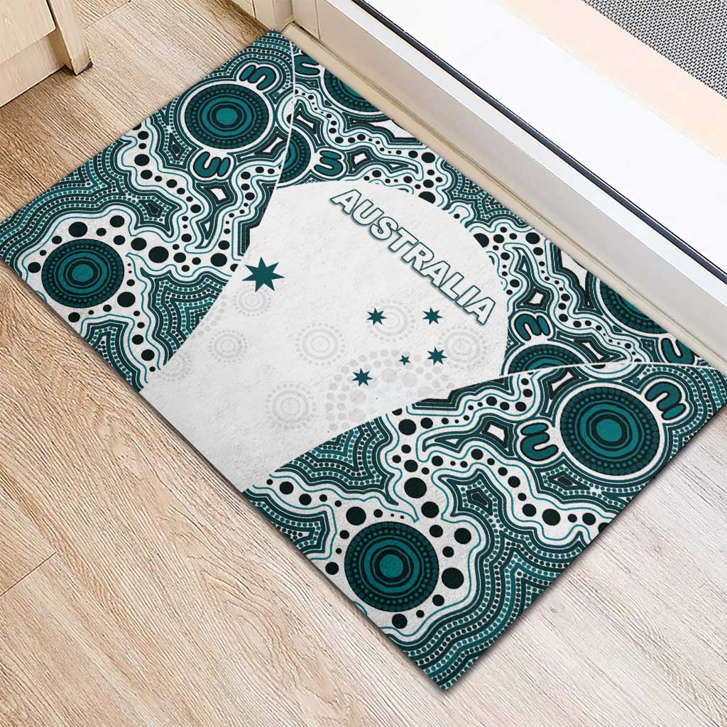 Australia Rugby 2026 Rubber Doormat Go Wallabies Aboriginal Pattern White Version - Aussie Hoodie