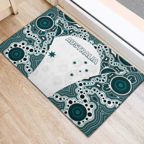 Australia Rugby 2026 Rubber Doormat Go Wallabies Aboriginal Pattern White Version - Aussie Hoodie