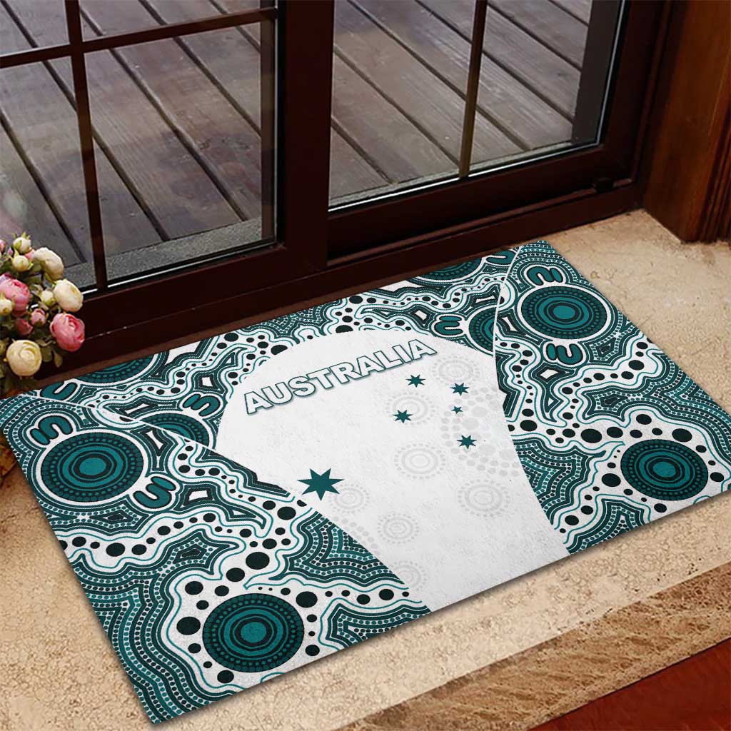 Australia Rugby 2026 Rubber Doormat Go Wallabies Aboriginal Pattern White Version - Aussie Hoodie