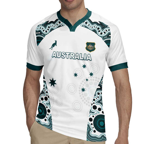 Custom Australia Rugby 2026 Rugby Jersey Go Wallabies Aboriginal Pattern White Version - Aussie Hoodie