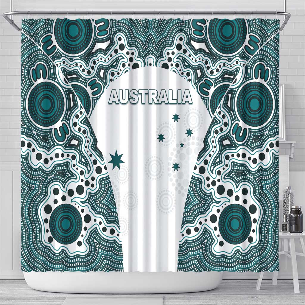 Australia Rugby 2026 Shower Curtain Go Wallabies Aboriginal Pattern White Version - Aussie Hoodie