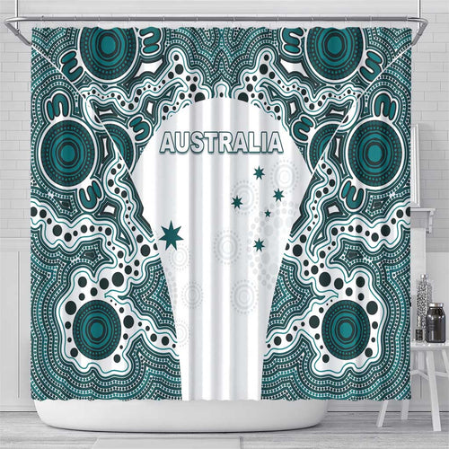 Australia Rugby 2026 Shower Curtain Go Wallabies Aboriginal Pattern White Version - Aussie Hoodie