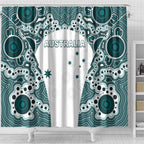 Australia Rugby 2026 Shower Curtain Go Wallabies Aboriginal Pattern White Version - Aussie Hoodie