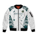 Custom Australia Rugby 2026 Sleeve Zip Bomber Jacket Go Wallabies Aboriginal Pattern White Version - Aussie Hoodie
