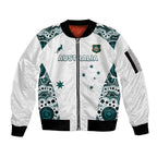Custom Australia Rugby 2026 Sleeve Zip Bomber Jacket Go Wallabies Aboriginal Pattern White Version - Aussie Hoodie