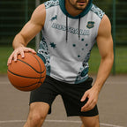 Custom Australia Rugby 2026 Sleeveless Hoodie Go Wallabies Aboriginal Pattern White Version - Aussie Hoodie