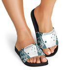 Australia Rugby 2026 Slide Sandals Go Wallabies Aboriginal Pattern White Version - Aussie Hoodie