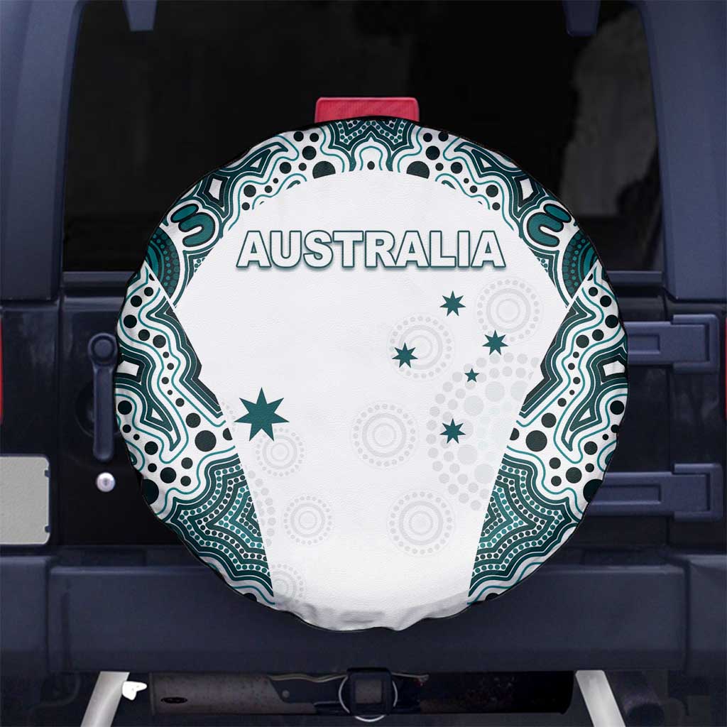 Australia Rugby 2026 Spare Tire Cover Go Wallabies Aboriginal Pattern White Version - Aussie Hoodie