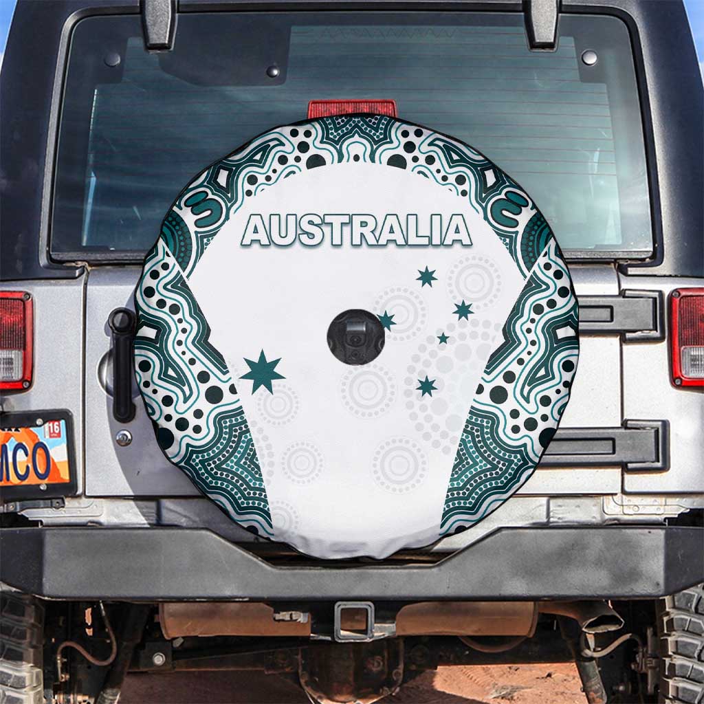 Australia Rugby 2026 Spare Tire Cover Go Wallabies Aboriginal Pattern White Version - Aussie Hoodie