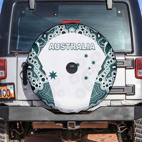Australia Rugby 2026 Spare Tire Cover Go Wallabies Aboriginal Pattern White Version - Aussie Hoodie