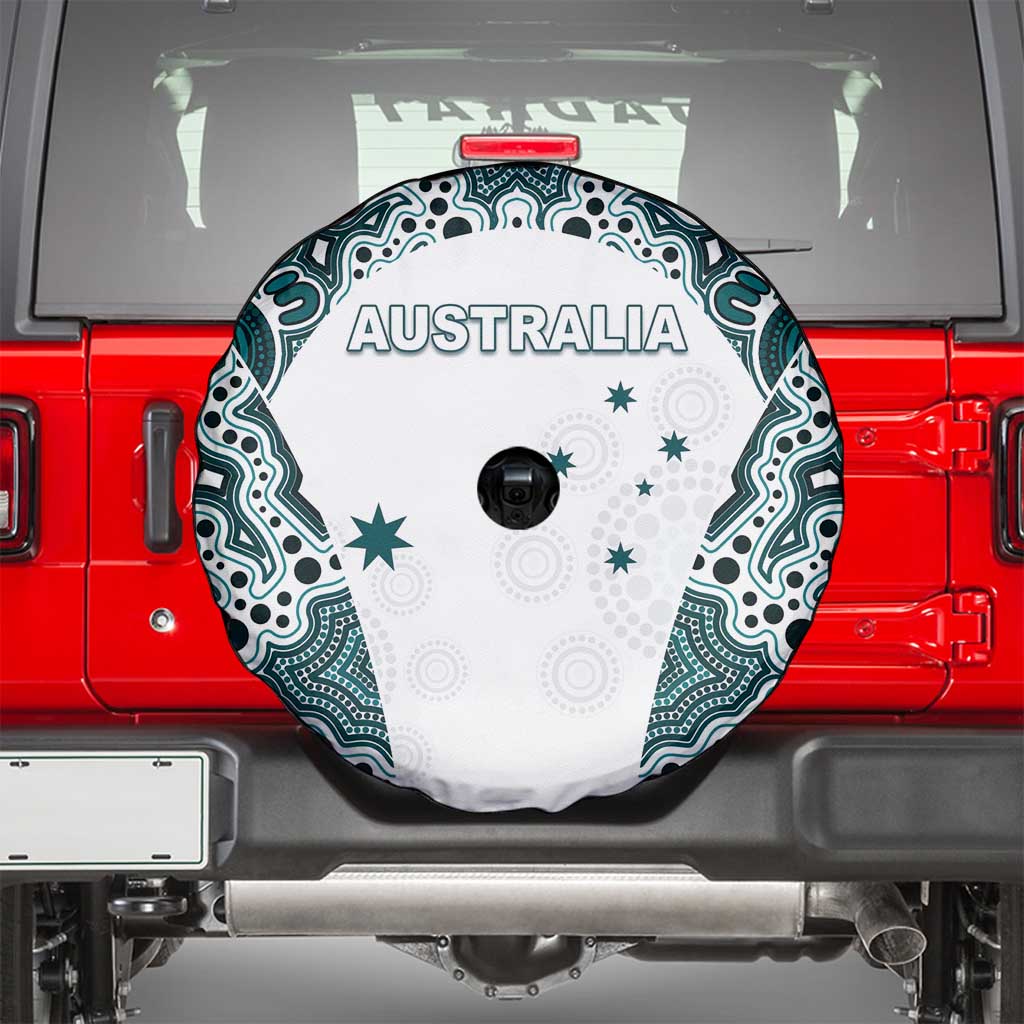 Australia Rugby 2026 Spare Tire Cover Go Wallabies Aboriginal Pattern White Version - Aussie Hoodie
