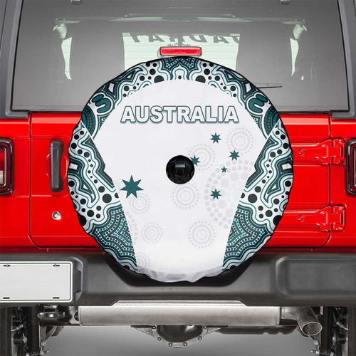 Australia Rugby 2026 Spare Tire Cover Go Wallabies Aboriginal Pattern White Version - Aussie Hoodie