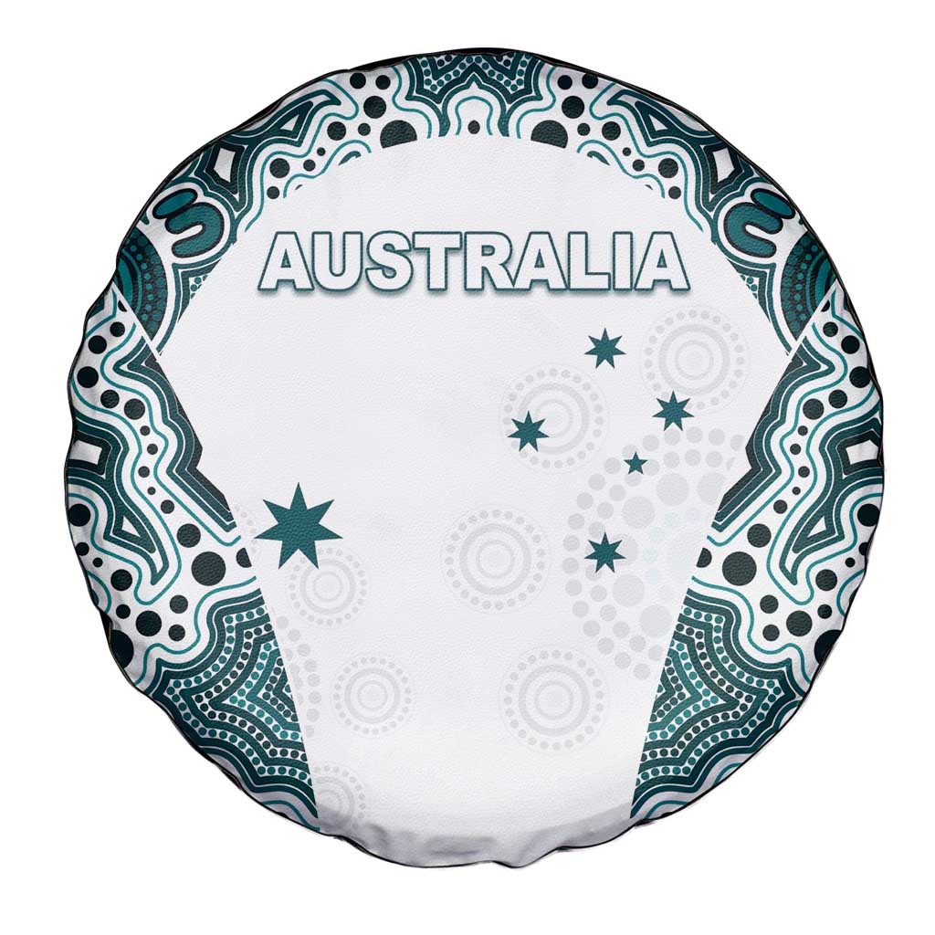 Australia Rugby 2026 Spare Tire Cover Go Wallabies Aboriginal Pattern White Version - Aussie Hoodie