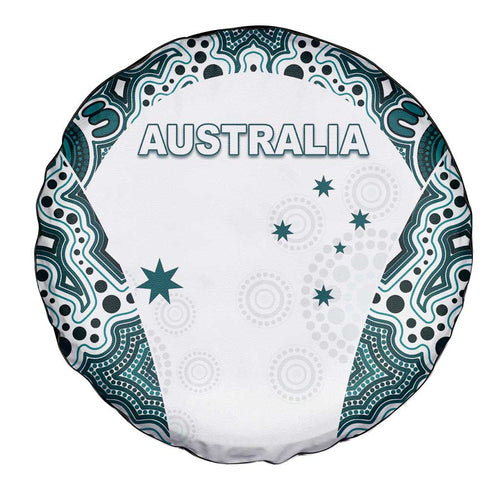 Australia Rugby 2026 Spare Tire Cover Go Wallabies Aboriginal Pattern White Version - Aussie Hoodie