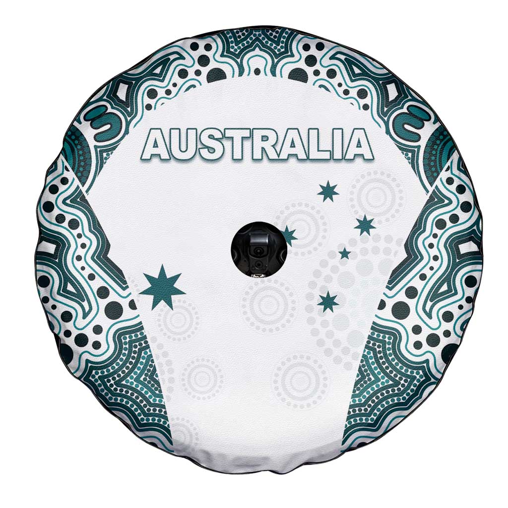 Australia Rugby 2026 Spare Tire Cover Go Wallabies Aboriginal Pattern White Version - Aussie Hoodie