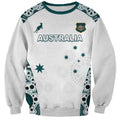 Custom Australia Rugby 2026 Sweatshirt Go Wallabies Aboriginal Pattern White Version - Aussie Hoodie
