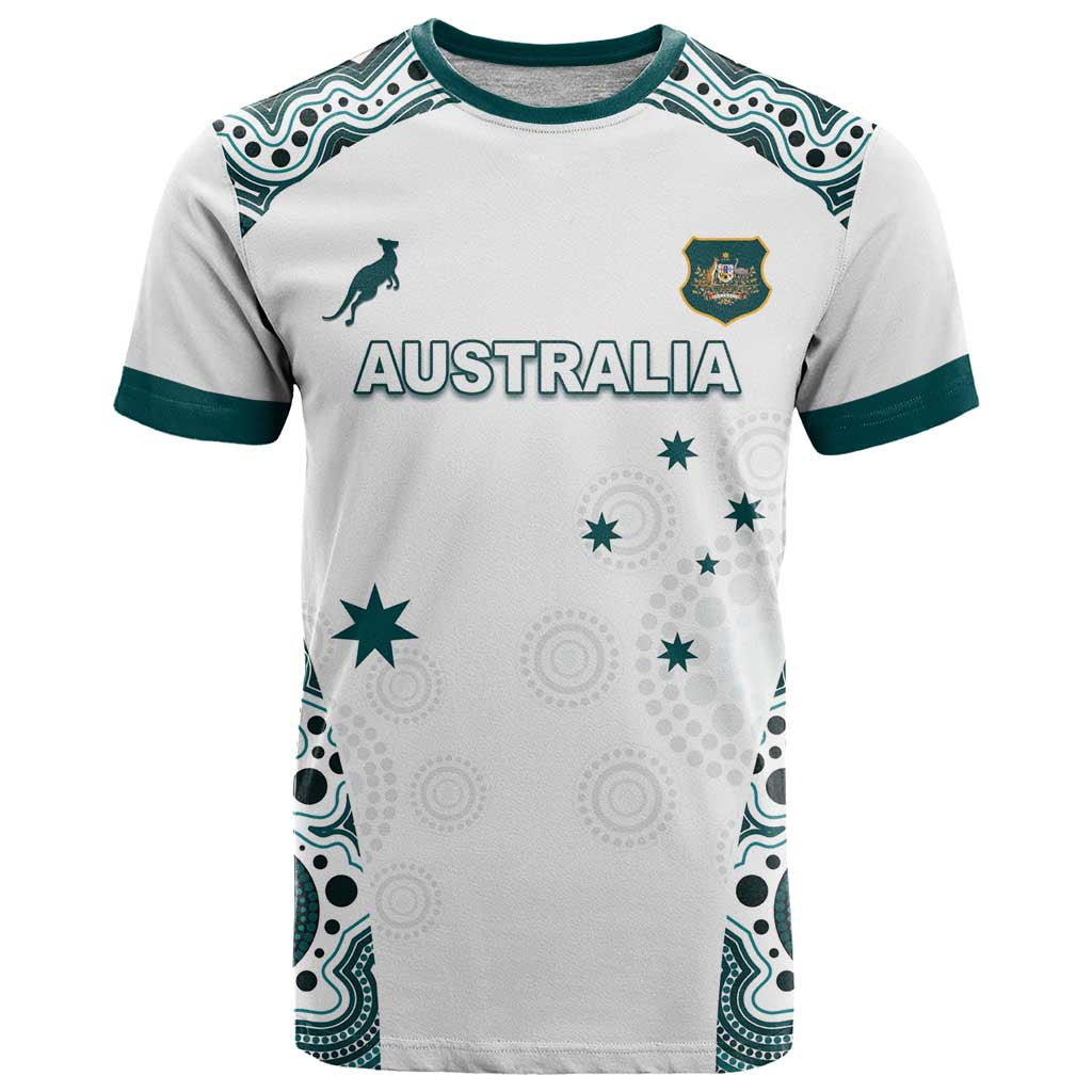 Custom Australia Rugby 2026 T Shirt Go Wallabies Aboriginal Pattern White Version - Aussie Hoodie