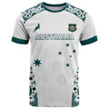 Custom Australia Rugby 2026 T Shirt Go Wallabies Aboriginal Pattern White Version - Aussie Hoodie
