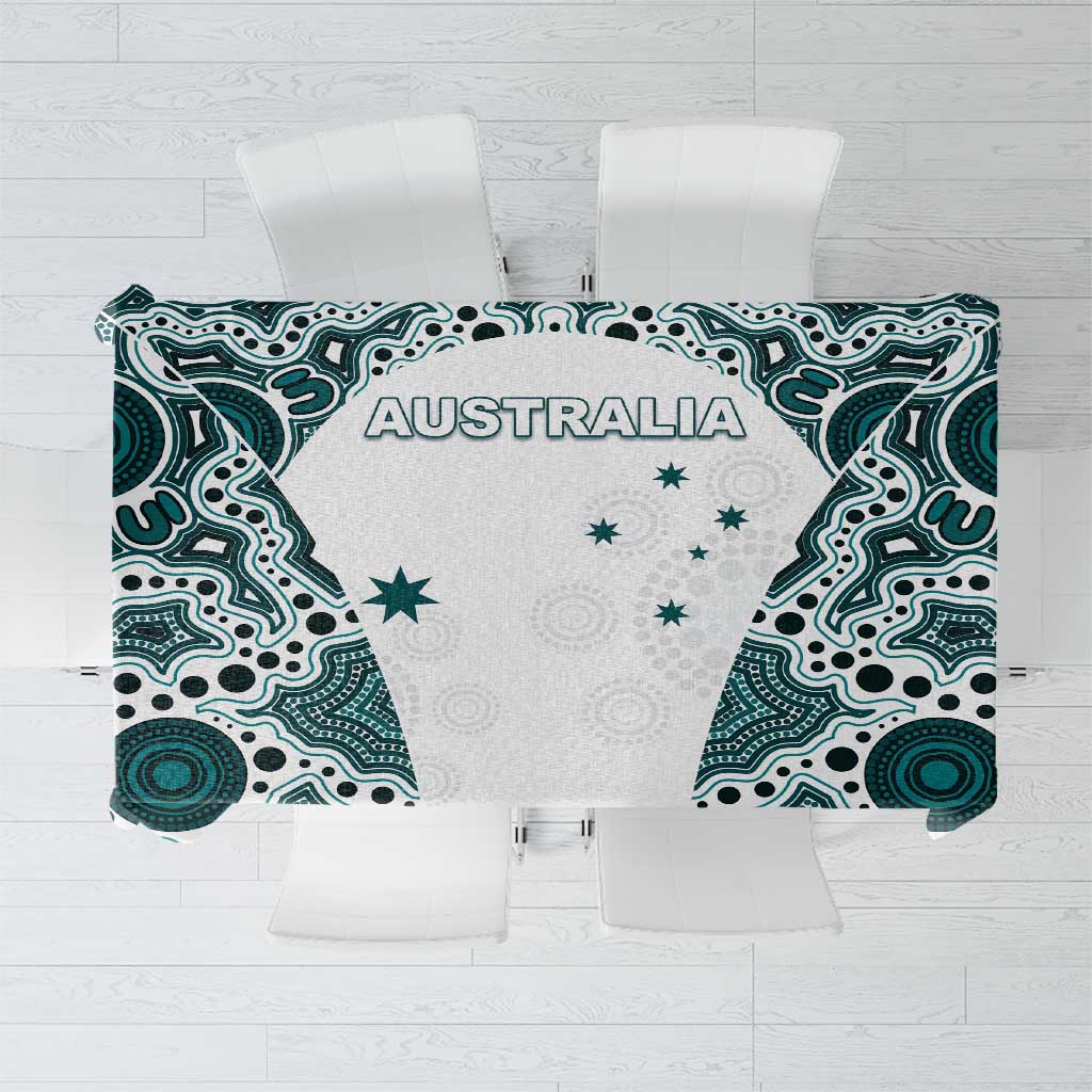 Australia Rugby 2026 Tablecloth Go Wallabies Aboriginal Pattern White Version - Aussie Hoodie