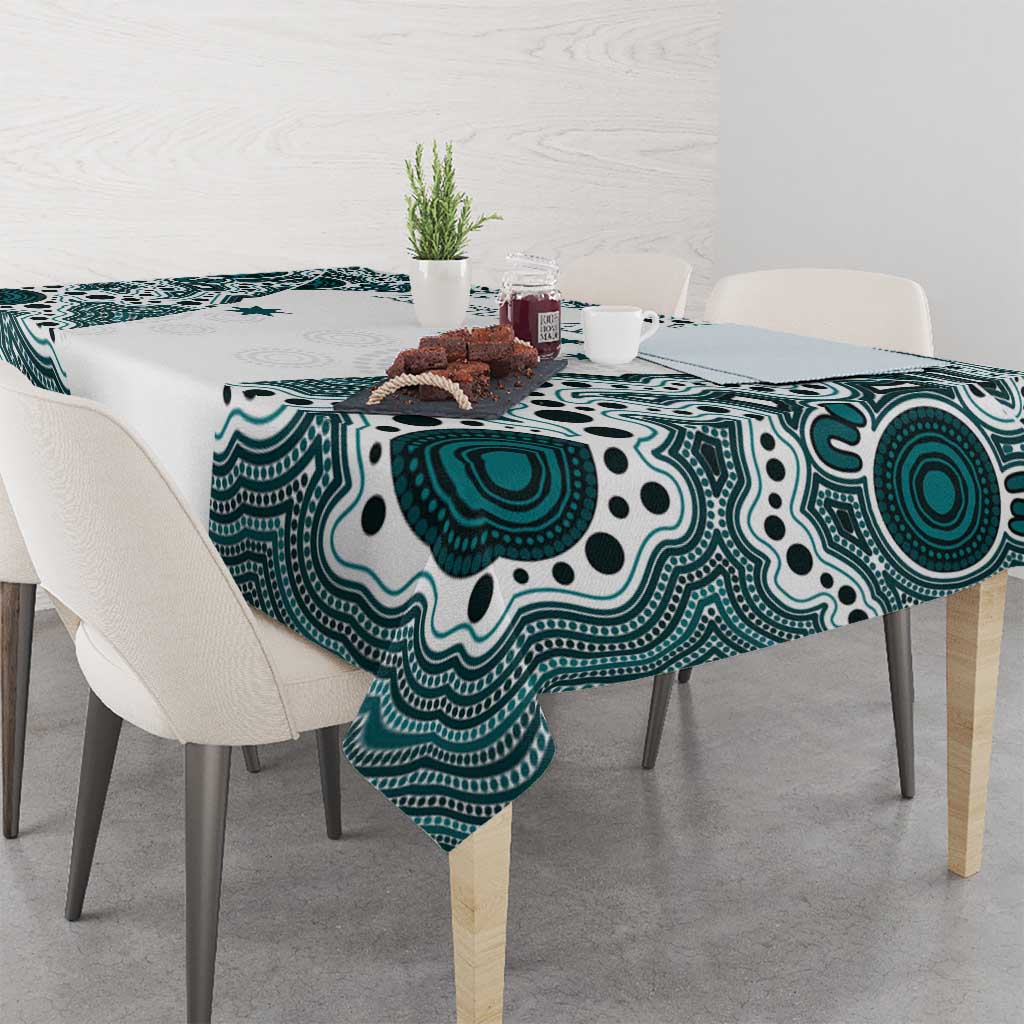 Australia Rugby 2026 Tablecloth Go Wallabies Aboriginal Pattern White Version - Aussie Hoodie
