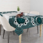Australia Rugby 2026 Tablecloth Go Wallabies Aboriginal Pattern White Version - Aussie Hoodie