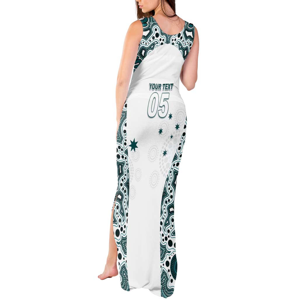 Custom Australia Rugby 2026 Tank Maxi Dress Go Wallabies Aboriginal Pattern White Version - Aussie Hoodie