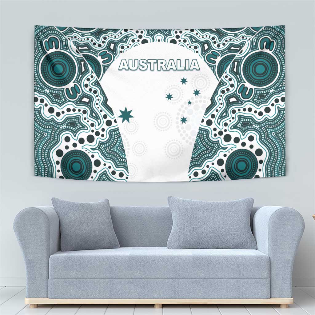 Australia Rugby 2026 Tapestry Go Wallabies Aboriginal Pattern White Version - Aussie Hoodie