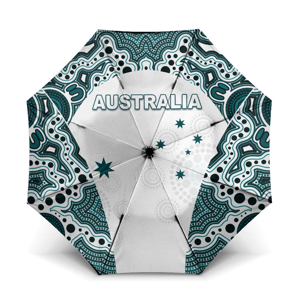 Australia Rugby 2026 Umbrella Go Wallabies Aboriginal Pattern White Version - Aussie Hoodie