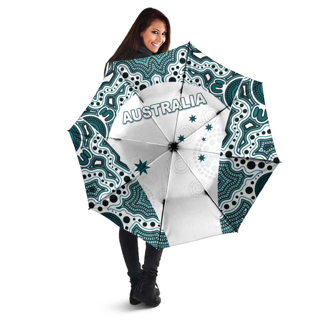 Australia Rugby 2026 Umbrella Go Wallabies Aboriginal Pattern White Version - Aussie Hoodie