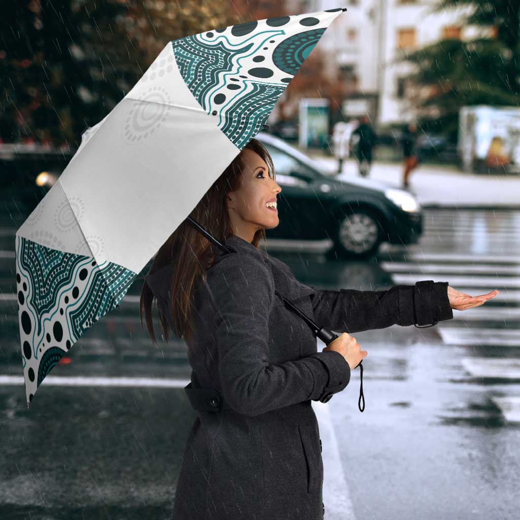 Australia Rugby 2026 Umbrella Go Wallabies Aboriginal Pattern White Version - Aussie Hoodie