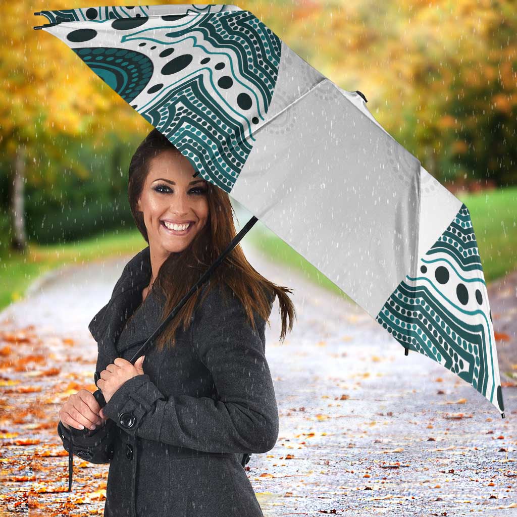 Australia Rugby 2026 Umbrella Go Wallabies Aboriginal Pattern White Version - Aussie Hoodie
