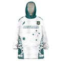 Custom Australia Rugby 2026 Wearable Blanket Hoodie Go Wallabies Aboriginal Pattern White Version - Aussie Hoodie