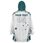 Custom Australia Rugby 2026 Wearable Blanket Hoodie Go Wallabies Aboriginal Pattern White Version - Aussie Hoodie
