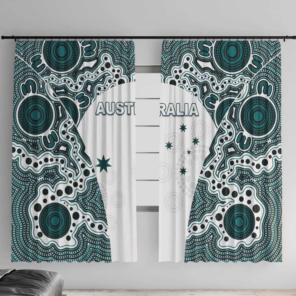 Australia Rugby 2026 Window Curtain Go Wallabies Aboriginal Pattern White Version - Aussie Hoodie
