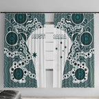 Australia Rugby 2026 Window Curtain Go Wallabies Aboriginal Pattern White Version - Aussie Hoodie